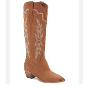 Dolce Vita Shiren Western Cowgirl Boot Whiskey Nubuck Size 9